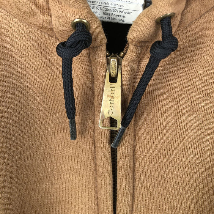 00'S Carhartt Sweat Full Zip Hoodie Men's L size cotton ocher yellow type Vintage Second Hand