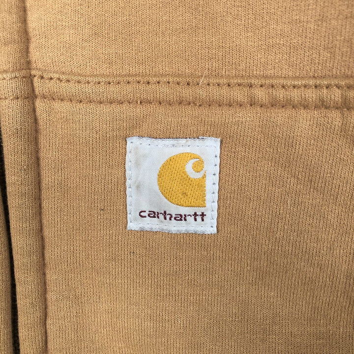 00'S Carhartt Sweat Full Zip Hoodie Men's L size cotton ocher yellow type Vintage Second Hand