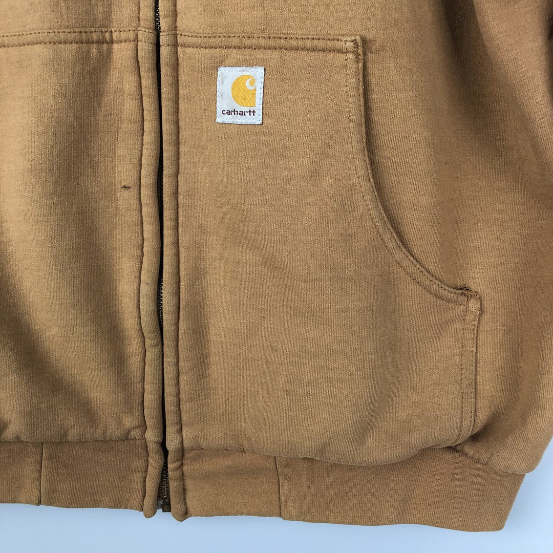 00'S Carhartt Sweat Full Zip Hoodie Men's L size cotton ocher yellow type Vintage Second Hand