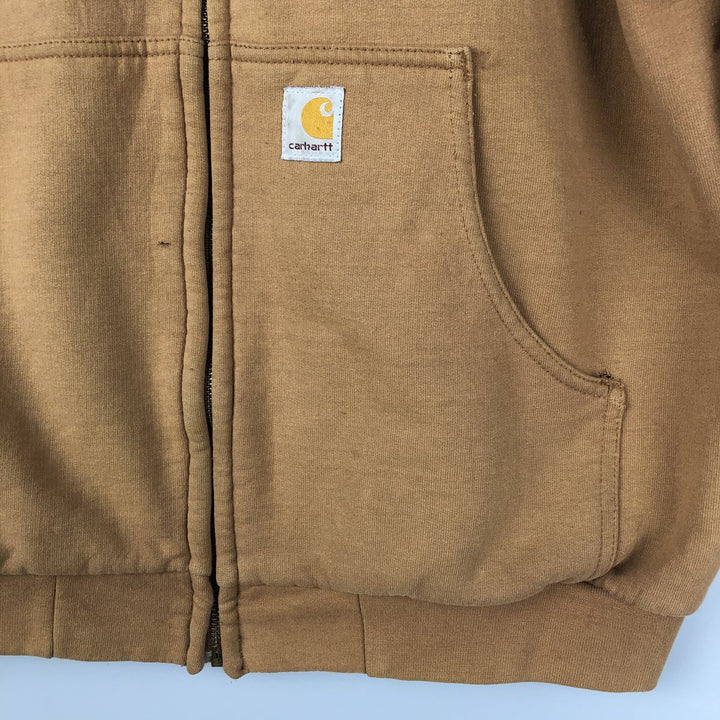 00'S Carhartt Sweat Full Zip Hoodie Men's L size cotton ocher yellow type Vintage Second Hand