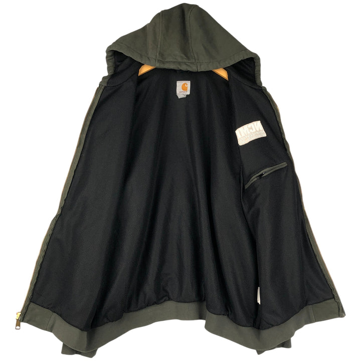 Carhartt RAIN DEFENDER Rain Defender Full-Zip Sweatshirt, Men's Size L cotton Khaki type Vintage Second Hand