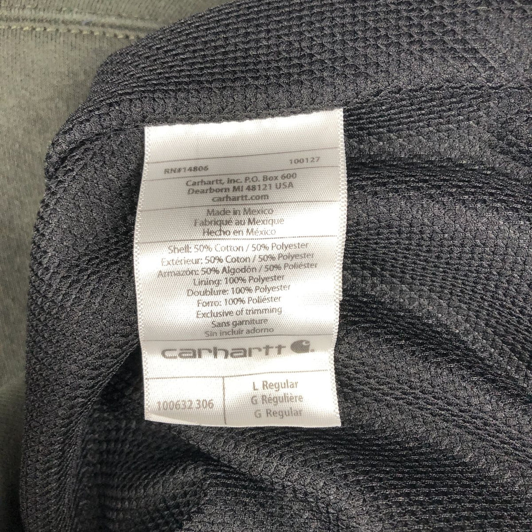 Carhartt RAIN DEFENDER Rain Defender Full-Zip Sweatshirt, Men's Size L cotton Khaki type Vintage Second Hand