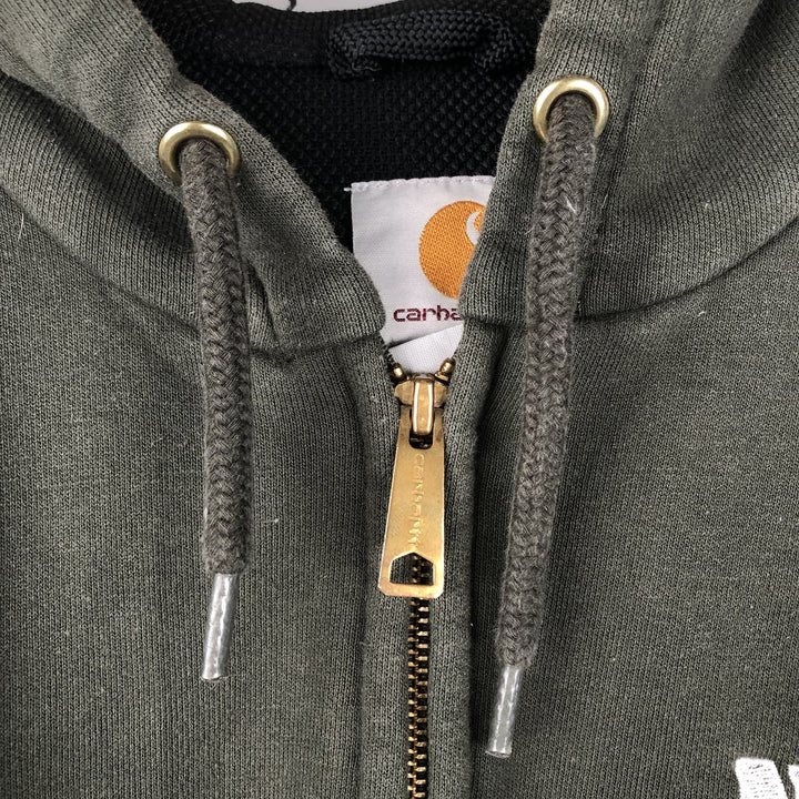 Carhartt RAIN DEFENDER Rain Defender Full-Zip Sweatshirt, Men's Size L cotton Khaki type Vintage Second Hand