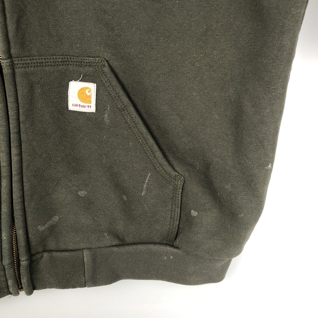 Carhartt RAIN DEFENDER Rain Defender Full-Zip Sweatshirt, Men's Size L cotton Khaki type Vintage Second Hand