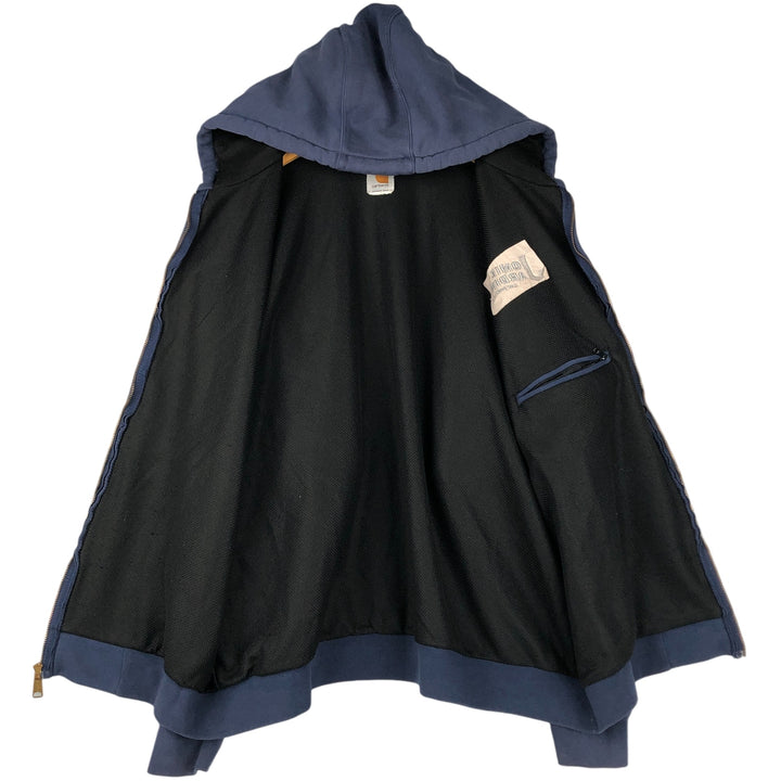 Carhartt Sweat Full Zip Hoodie Men's XXL unclear navy blue type Vintage Second Hand