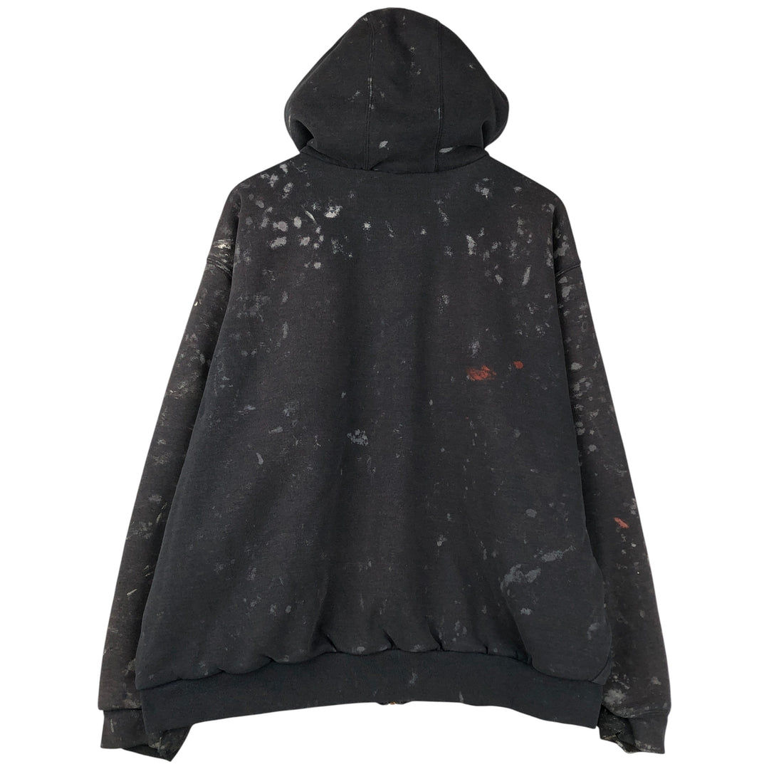 Carhartt Painted Full-Zip Sweatshirt, Men's XXL cotton Charcoal Vintage Second Hand