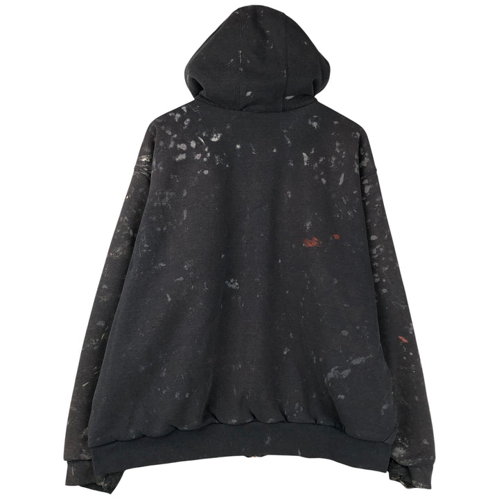 Carhartt Painted Full-Zip Sweatshirt, Men's XXL cotton Charcoal Vintage Second Hand