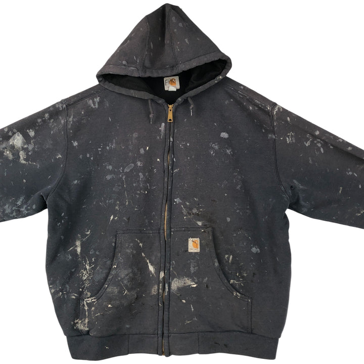 Carhartt Painted Full-Zip Sweatshirt, Men's XXL cotton Charcoal Vintage Second Hand