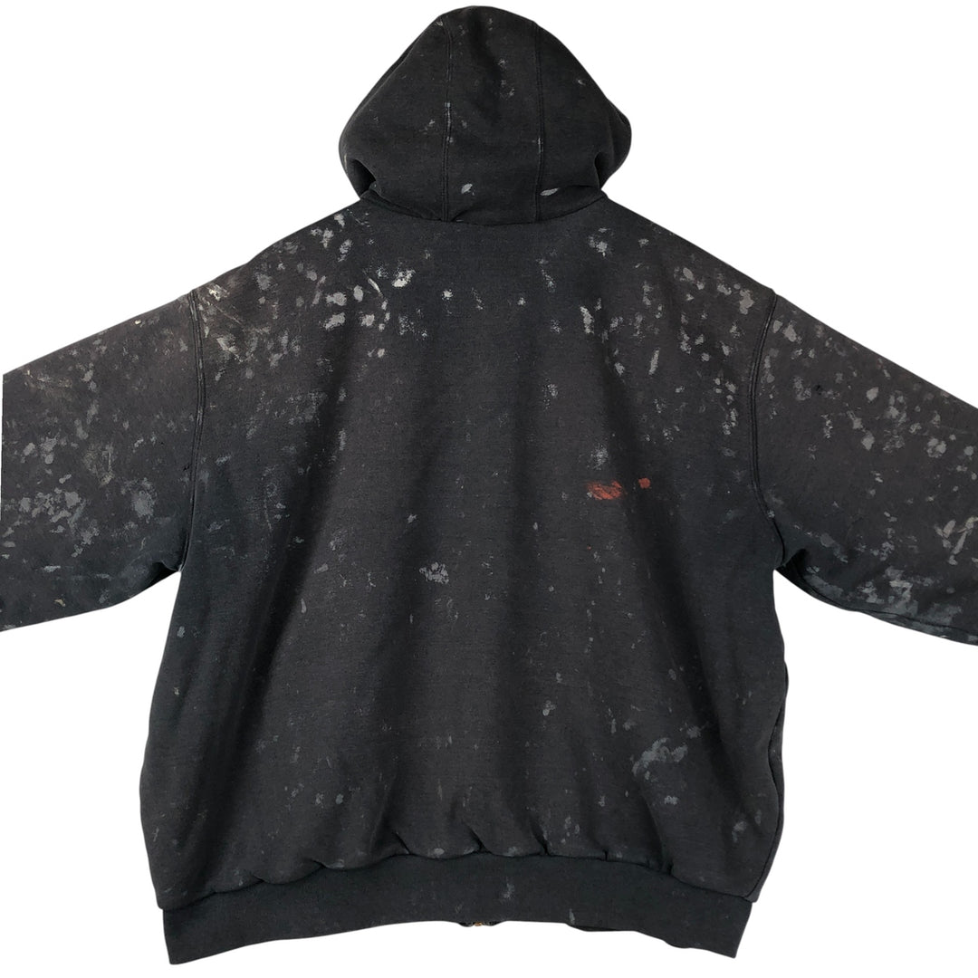Carhartt Painted Full-Zip Sweatshirt, Men's XXL cotton Charcoal Vintage Second Hand