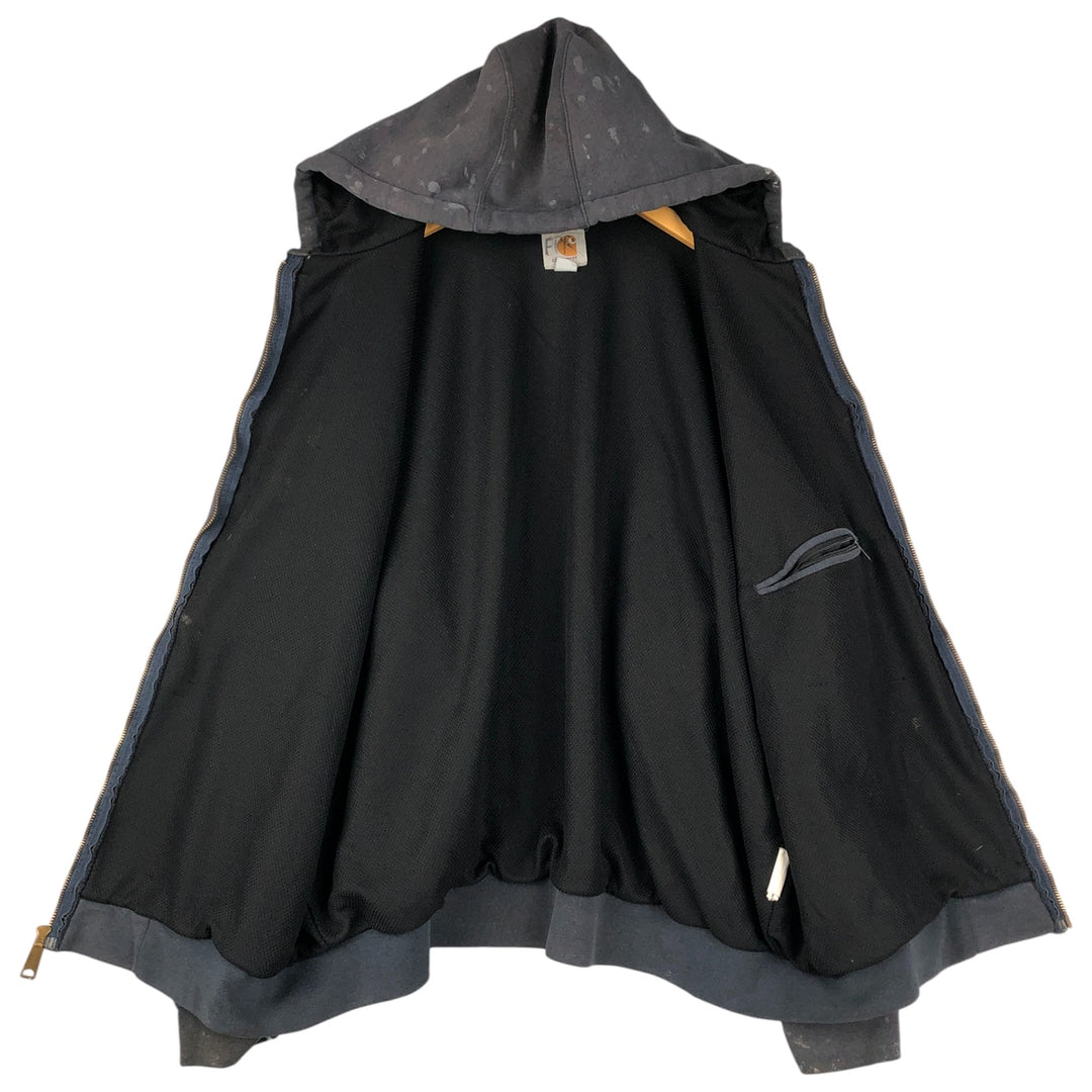 Carhartt Painted Full-Zip Sweatshirt, Men's XXL cotton Charcoal Vintage Second Hand