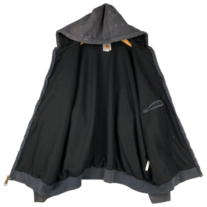 Carhartt Painted Full-Zip Sweatshirt, Men's XXL cotton Charcoal Vintage Second Hand