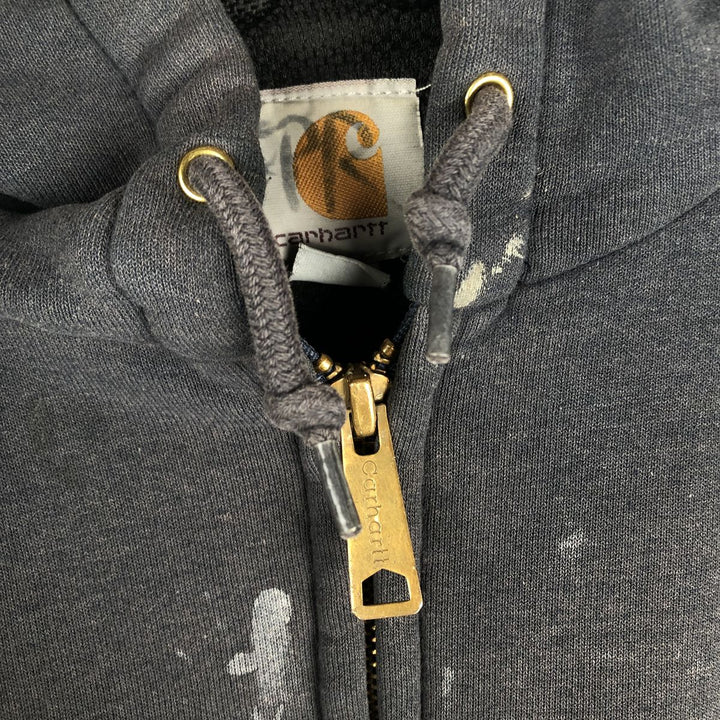 Carhartt Painted Full-Zip Sweatshirt, Men's XXL cotton Charcoal Vintage Second Hand
