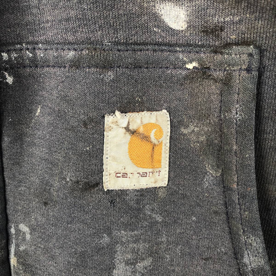 Carhartt Painted Full-Zip Sweatshirt, Men's XXL cotton Charcoal Vintage Second Hand