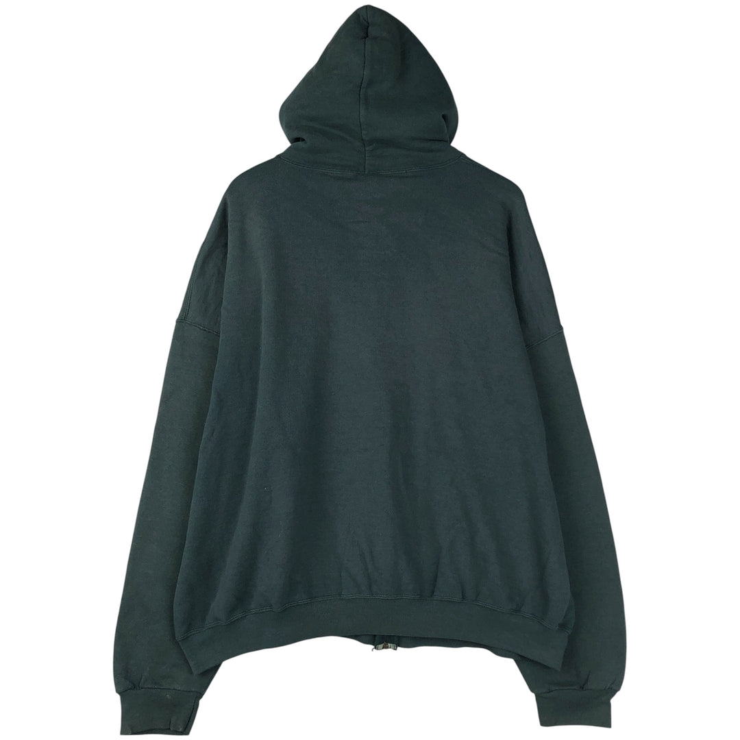 Vintage 90'S Russell Athletic full-zip sweatshirt, size XL, men's cotton Green type dark green Vintage Second Hand