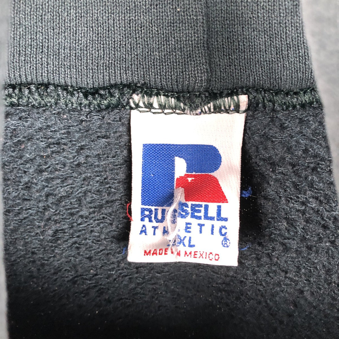 Vintage 90'S Russell Athletic full-zip sweatshirt, size XL, men's cotton Green type dark green Vintage Second Hand