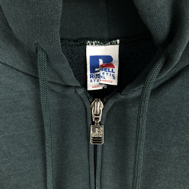 Vintage 90'S Russell Athletic full-zip sweatshirt, size XL, men's cotton Green type dark green Vintage Second Hand