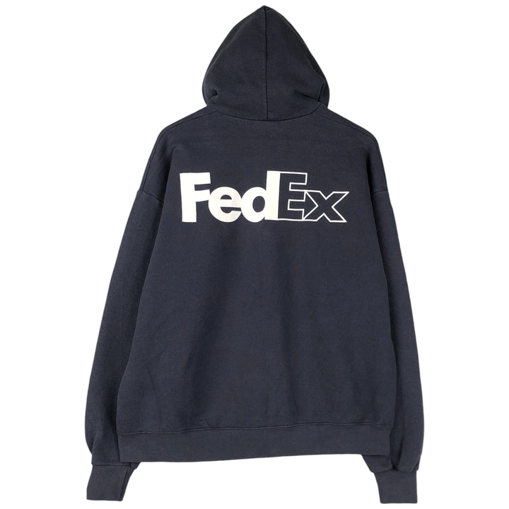 Vintage 90'S Lee Heavyweight FedEx Advertising Full-Zip Hoodie, Men's XL cotton navy blue type Vintage Second Hand