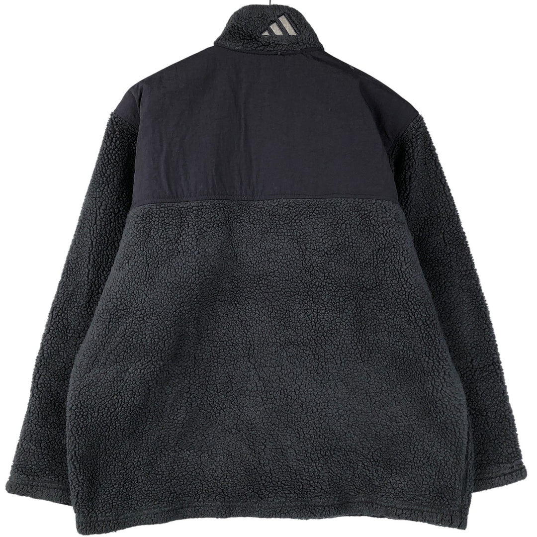 2000'S Adidas Half-Zip Fleece Pullover, Men's Size Medium polyester navy blue type Vintage Second Hand