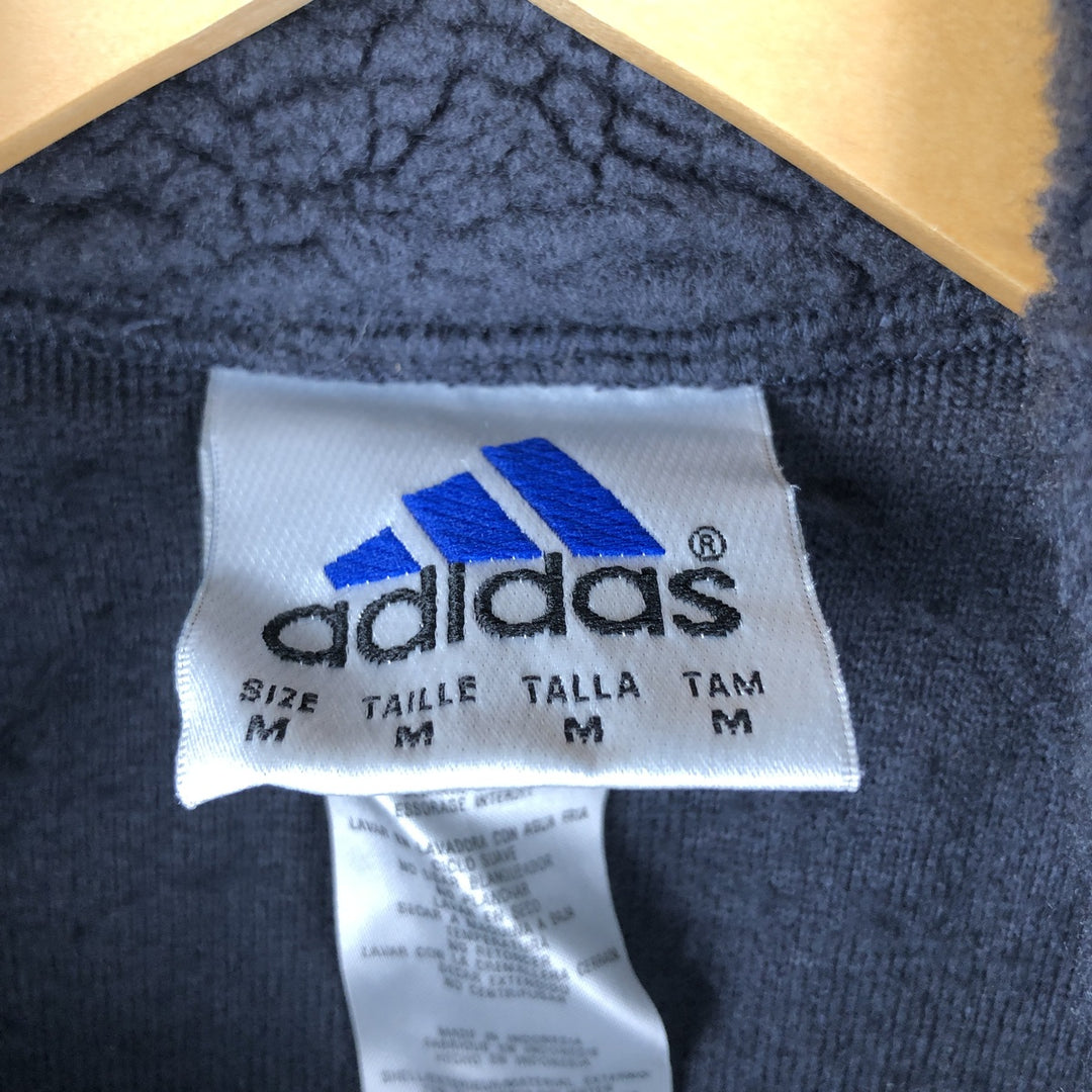 2000'S Adidas Half-Zip Fleece Pullover, Men's Size Medium polyester navy blue type Vintage Second Hand