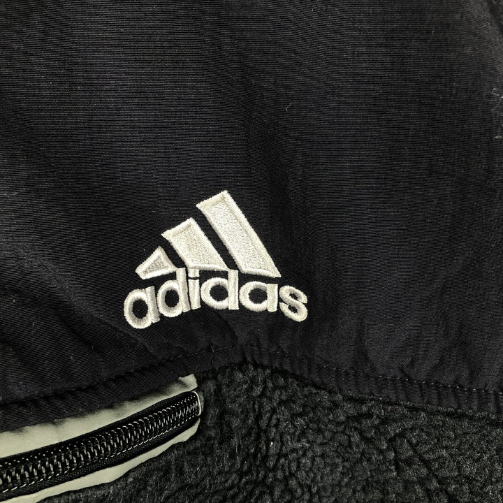 2000'S Adidas Half-Zip Fleece Pullover, Men's Size Medium polyester navy blue type Vintage Second Hand