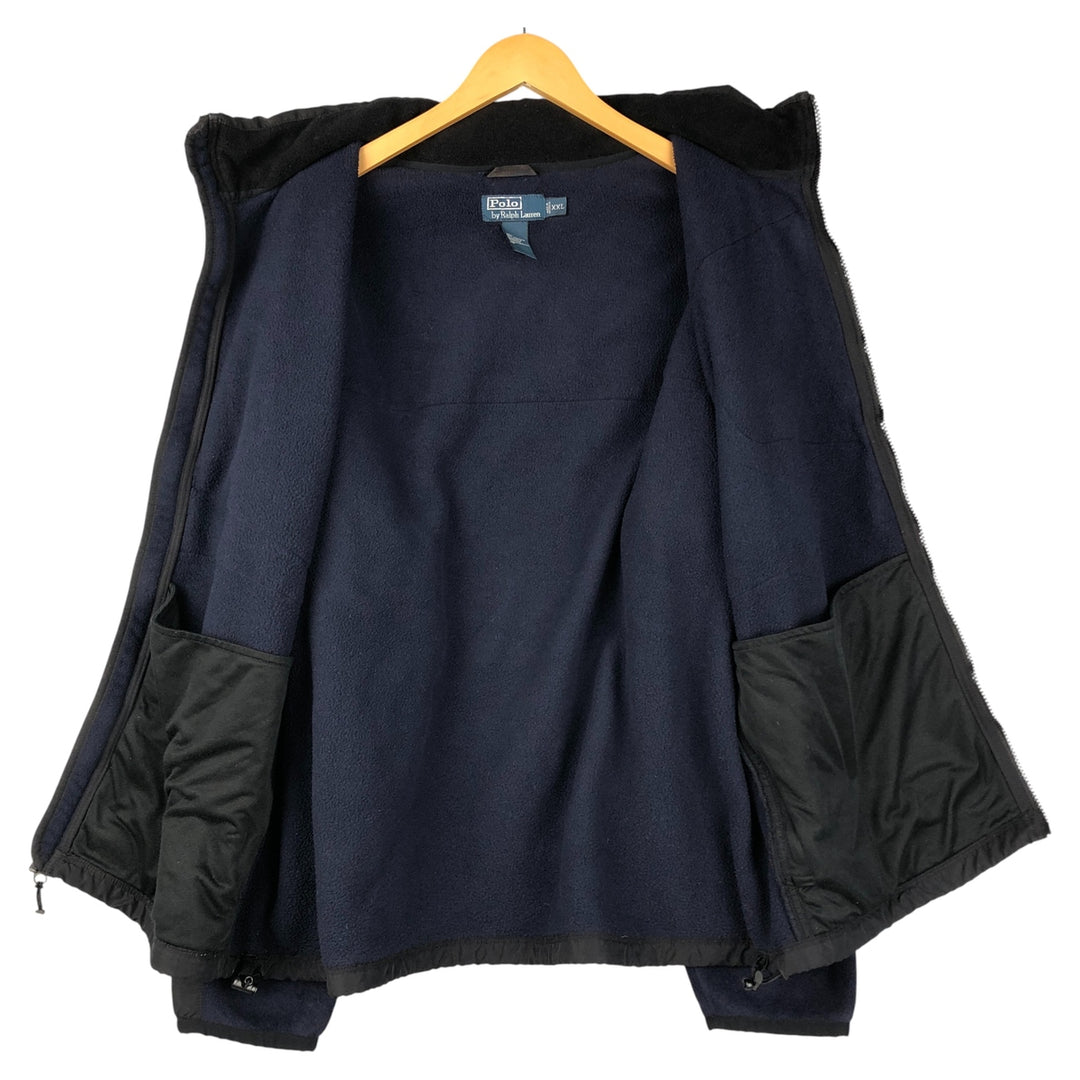 Ralph Lauren POLO by Ralph Lauren fleece jacket, men's XXL size polyester navy blue type Vintage Second Hand