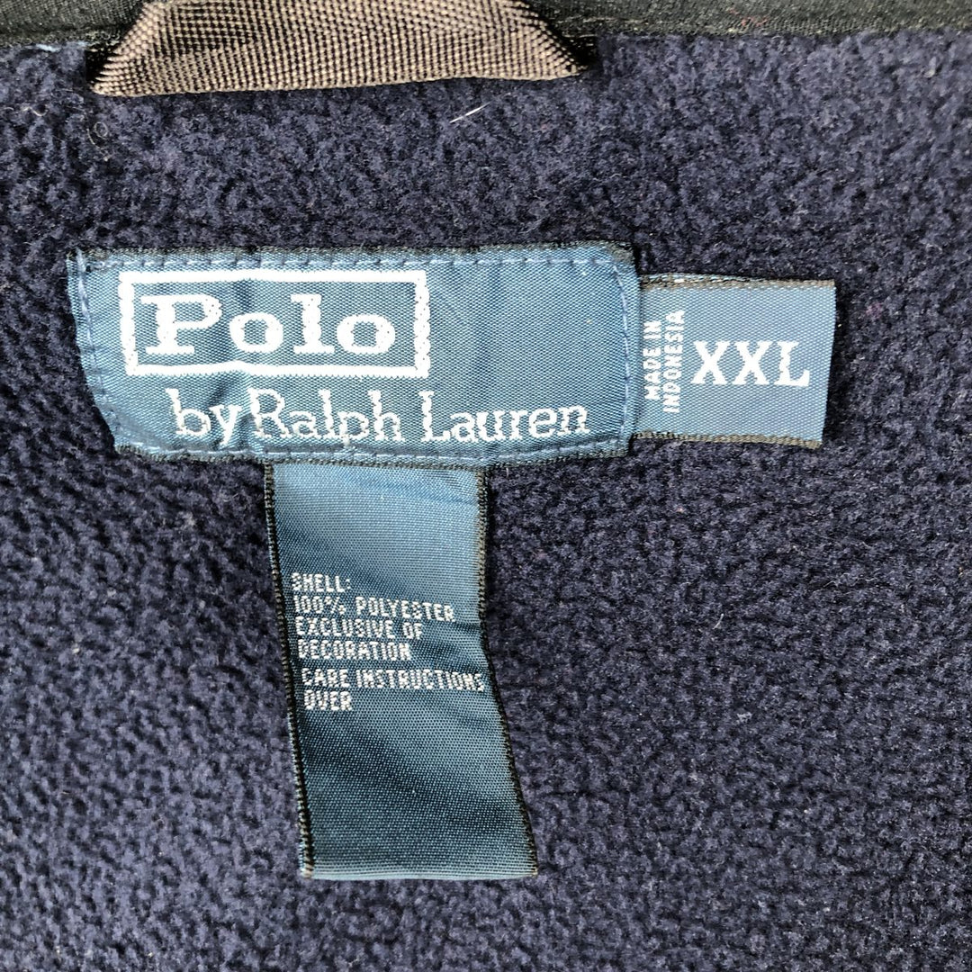 Ralph Lauren POLO by Ralph Lauren fleece jacket, men's XXL size polyester navy blue type Vintage Second Hand