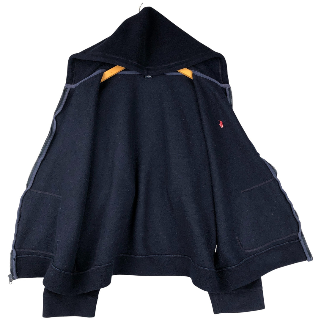 Ralph Lauren POLO by Ralph Lauren fleece full-zip hoodie, men's size XL polyester navy blue type Vintage Second Hand