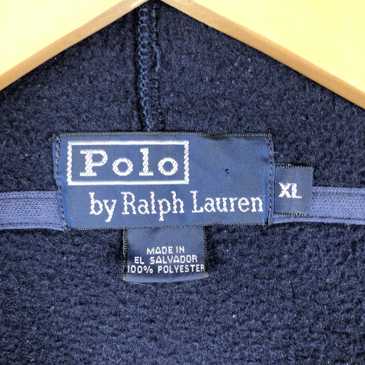 Ralph Lauren POLO by Ralph Lauren fleece full-zip hoodie, men's size XL polyester navy blue type Vintage Second Hand