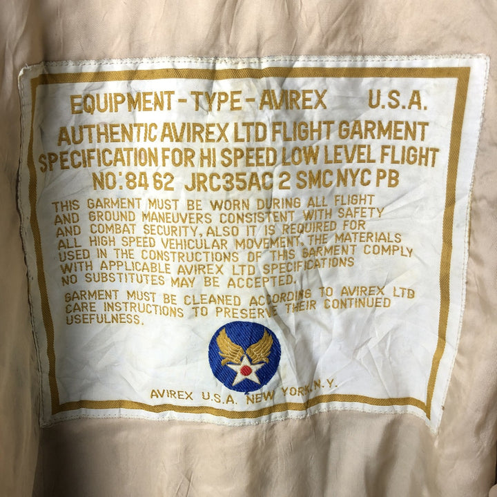 1980'S Avirex G-2 Padded Wool and Leather Sleeve Varsity Jacket, Men's Size Small wool black type Vintage Second Hand