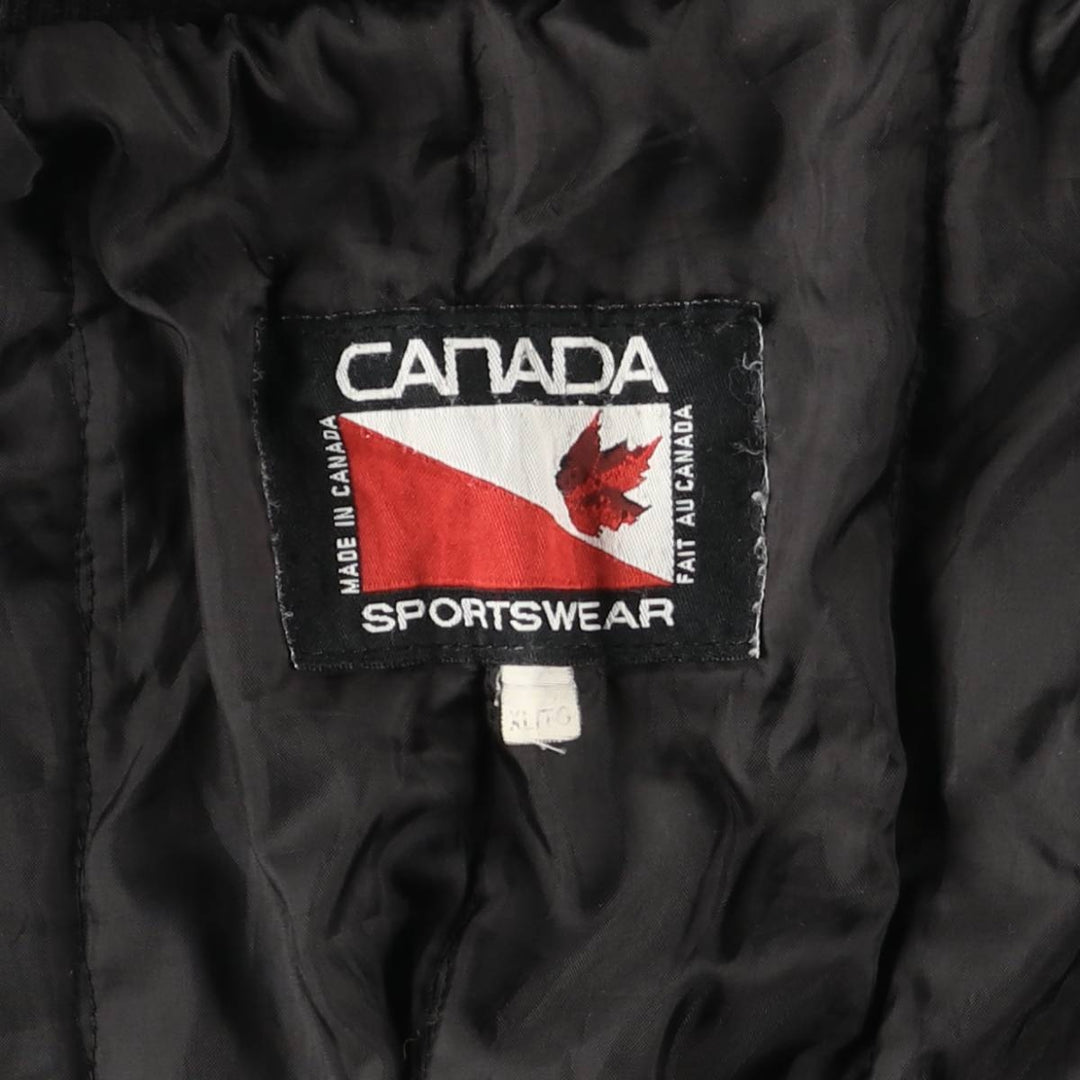 90'S Canada Sportswear Michelin padded wool varsity jacket, award-winning, made in Canada, men's size XL wool black type Vintage Second Hand