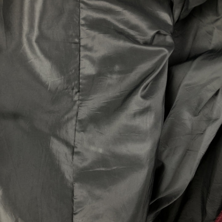 Settlemeyers SETTLEMIERS Collared Leather and Wool Button-Down Varsity Jacket with Pin Badge, Men's XXL wool wine-red Vintage Second Hand