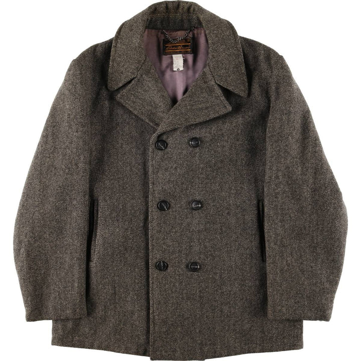 Vintage 1970'S Eddie Bauer peacoat with black tag, made in the USA, size L. wool gray type Vintage Second Hand