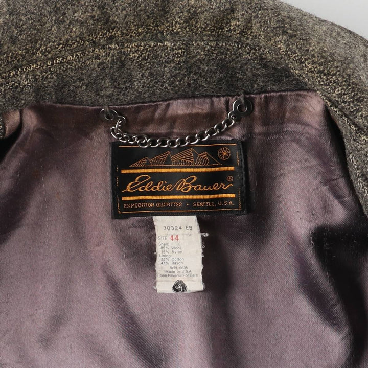 Vintage 1970'S Eddie Bauer peacoat with black tag, made in the USA, size L. wool gray type Vintage Second Hand