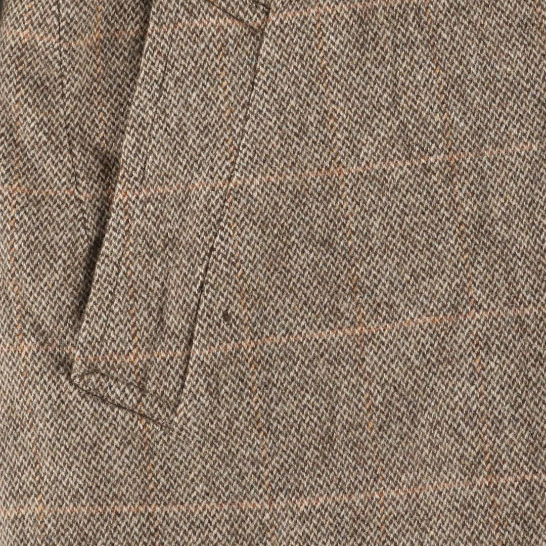 Aquascutum Check Pattern Wool Long Coat, Made in England, Men's Size M, Vintage wool Beige type Vintage Second Hand