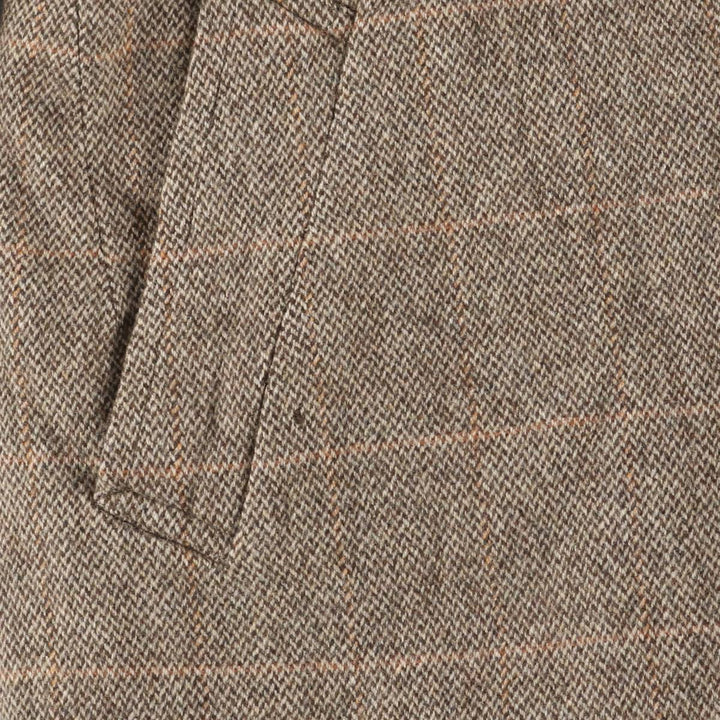 Aquascutum Check Pattern Wool Long Coat, Made in England, Men's Size M, Vintage wool Beige type Vintage Second Hand