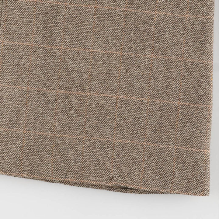 Aquascutum Check Pattern Wool Long Coat, Made in England, Men's Size M, Vintage wool Beige type Vintage Second Hand