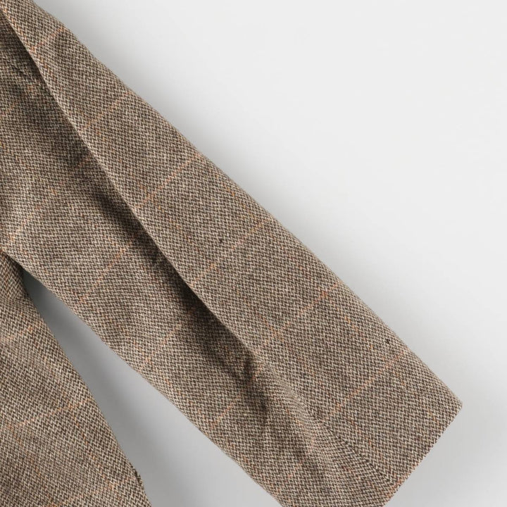 Aquascutum Check Pattern Wool Long Coat, Made in England, Men's Size M, Vintage wool Beige type Vintage Second Hand