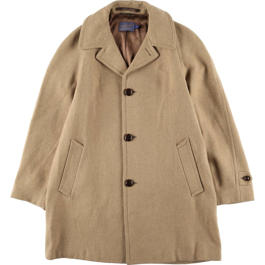 Vintage 1980'S Pendleton wool Chesterfield coat, made in the USA, size L, men's wool Beige type Vintage Second Hand