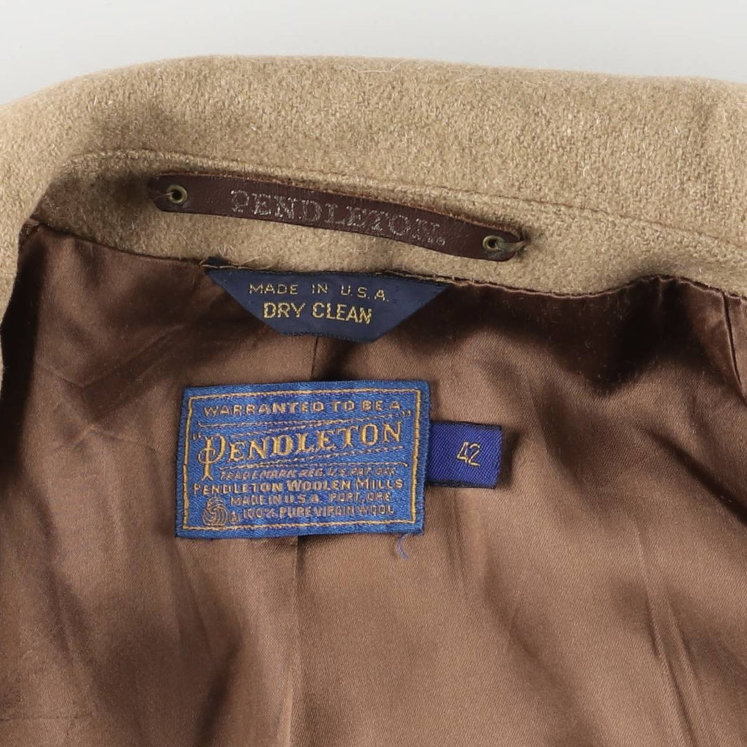 Vintage 1980'S Pendleton wool Chesterfield coat, made in the USA, size L, men's wool Beige type Vintage Second Hand