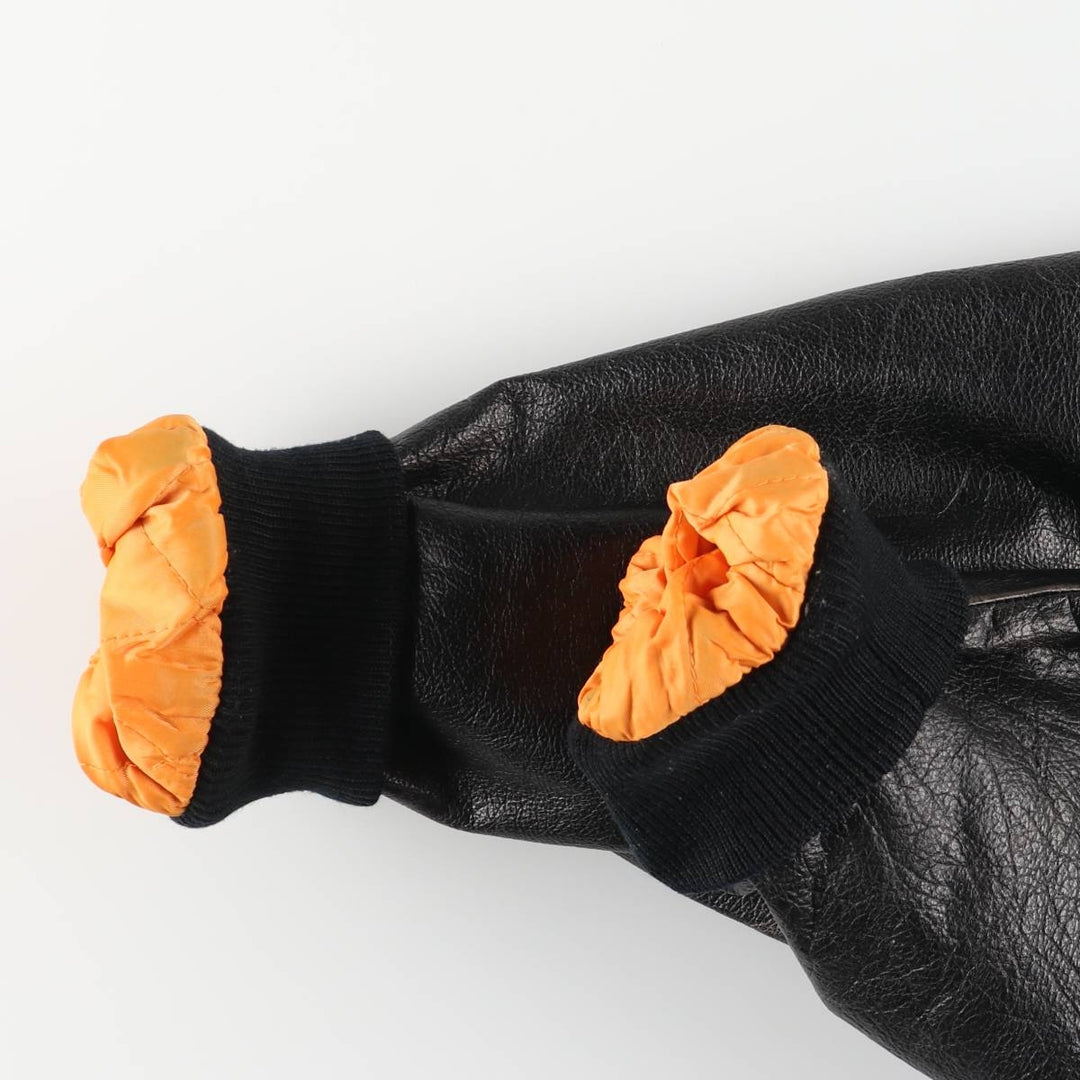 KILLER LOOP Padded Leather Blouson, Men's Size L, Vintage genuine leather black type Vintage Second Hand