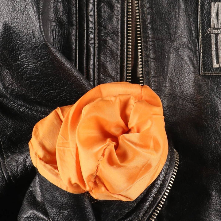 KILLER LOOP Padded Leather Blouson, Men's Size L, Vintage genuine leather black type Vintage Second Hand