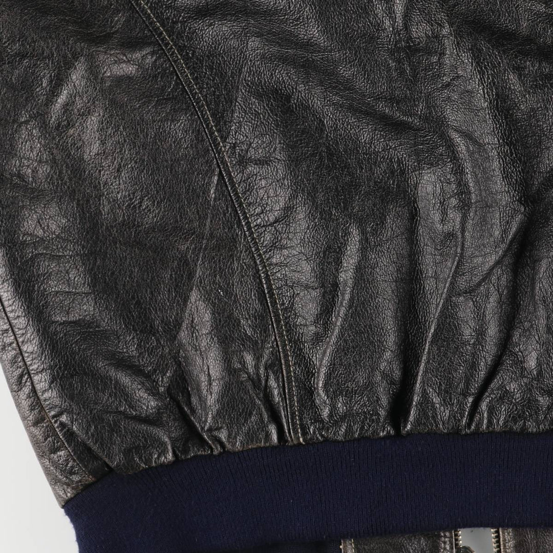 KILLER LOOP Padded Leather Blouson, Men's Size L, Vintage genuine leather black type Vintage Second Hand