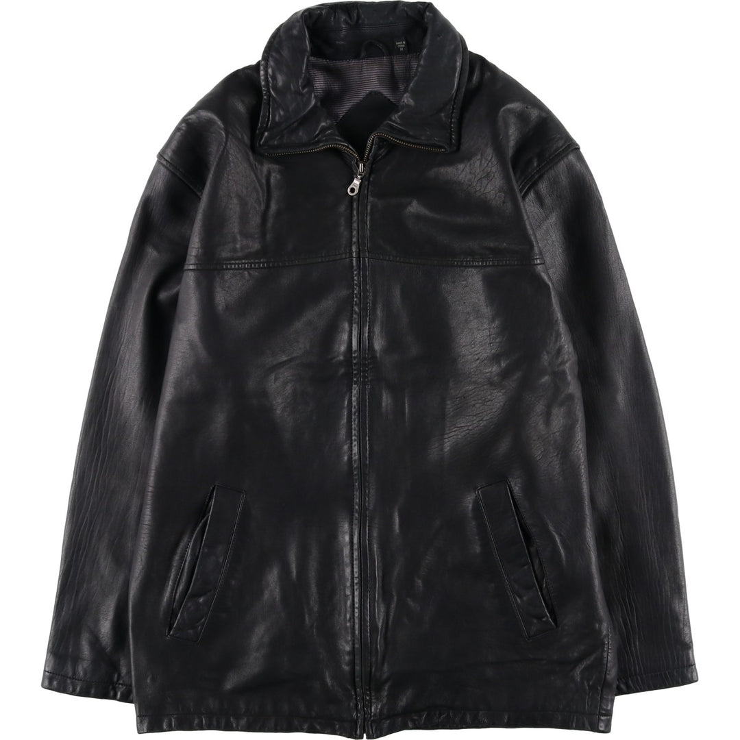 ROUNDTREE AND YORKE Leather Jacket, Men's Size M Genuine Leather Lamb Leather black type Vintage Second Hand