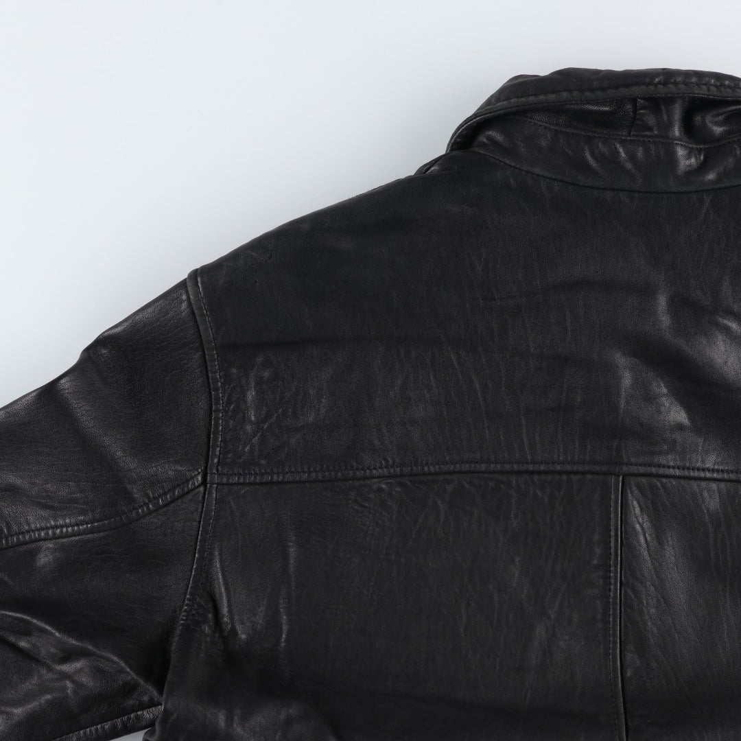 ROUNDTREE AND YORKE Leather Jacket, Men's Size M Genuine Leather Lamb Leather black type Vintage Second Hand