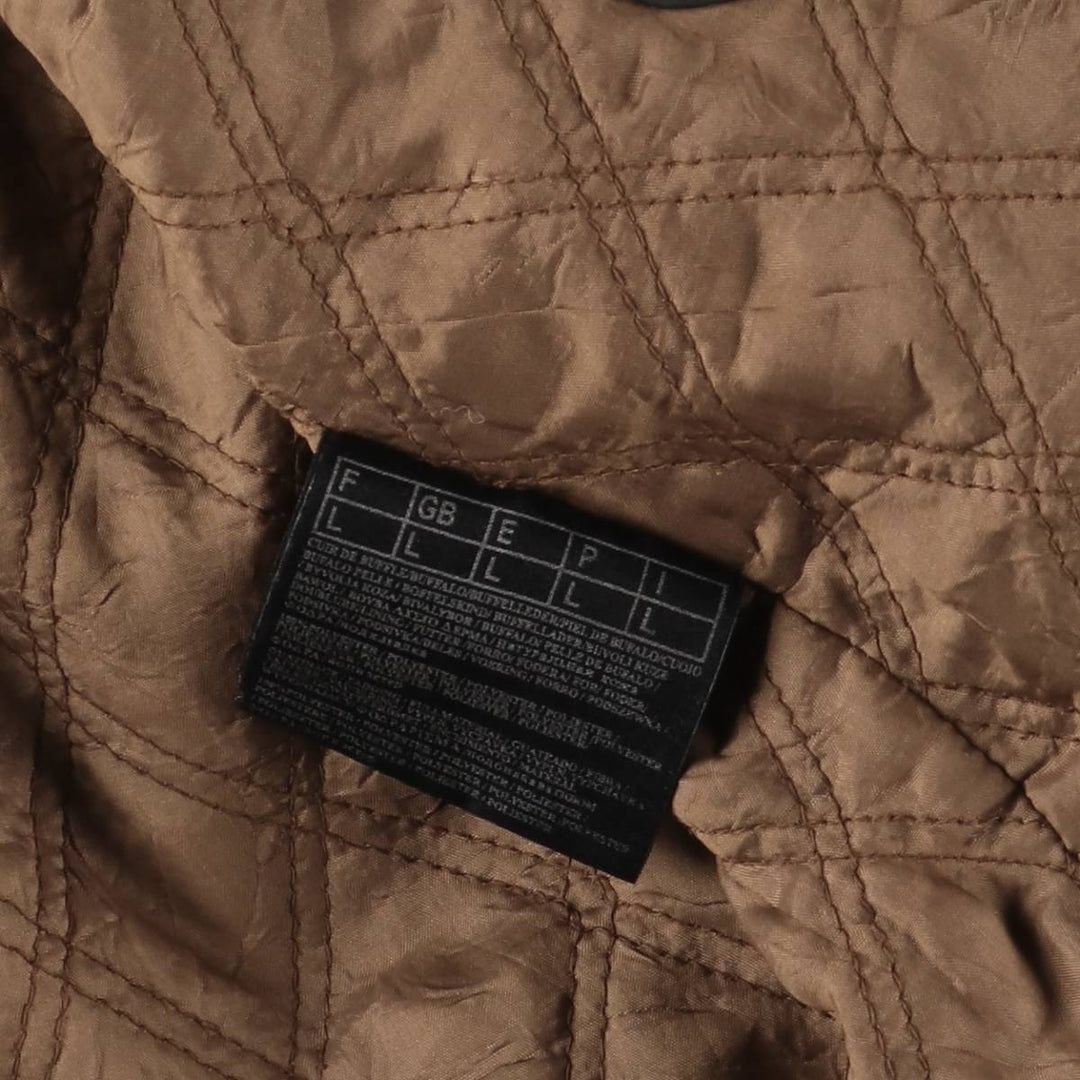 SKIPEER Swing Top Padded Leather Blouson, Men's Size L Genuine Leather Cowhide black type Vintage Second Hand