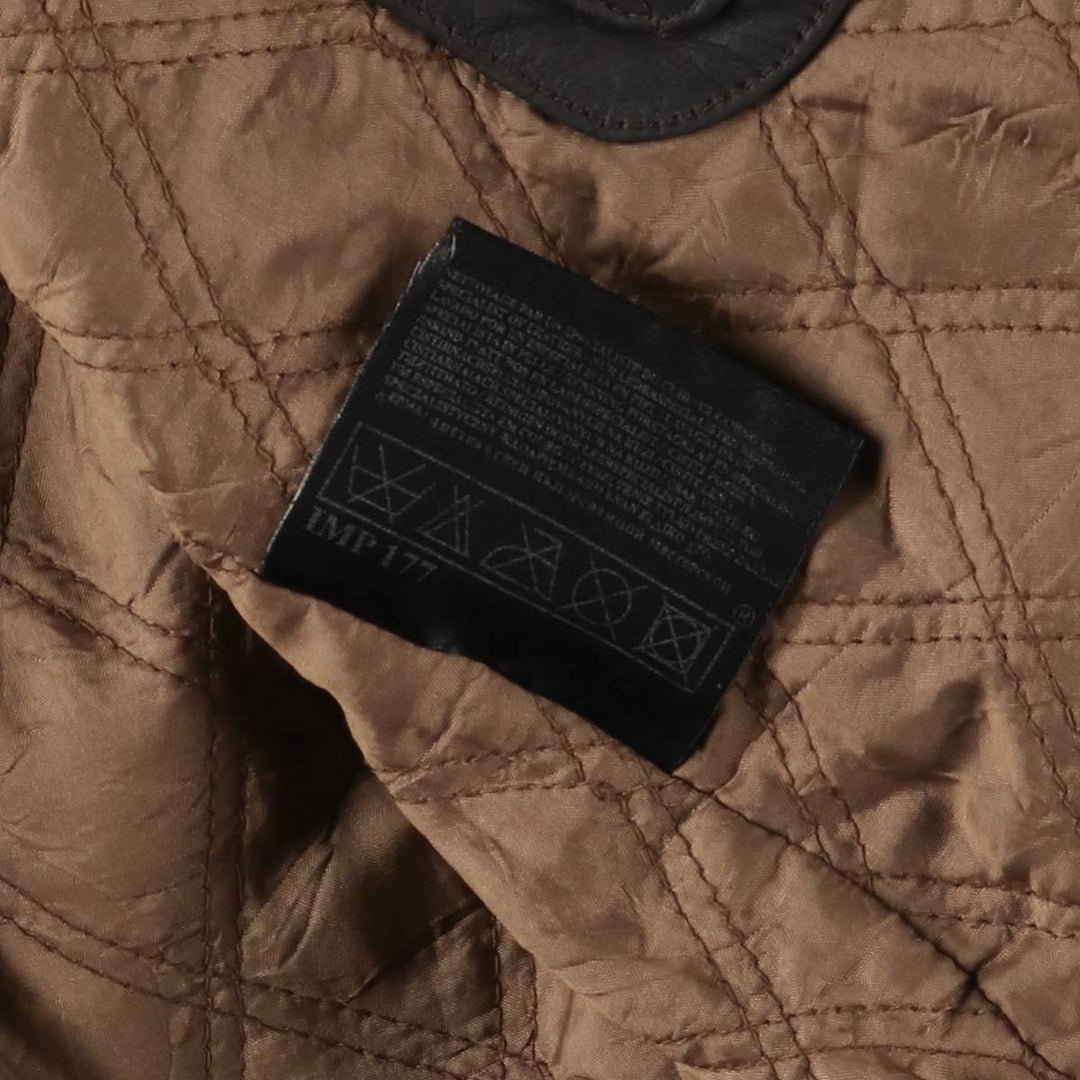 SKIPEER Swing Top Padded Leather Blouson, Men's Size L Genuine Leather Cowhide black type Vintage Second Hand