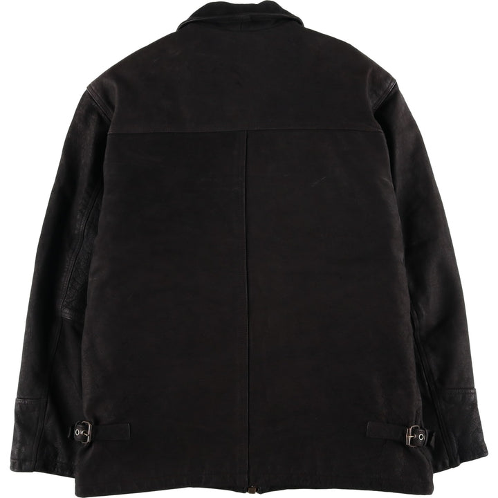 Marian Swing-Top Leather Blouson, Men's Size L, Vintage genuine leather black type Vintage Second Hand