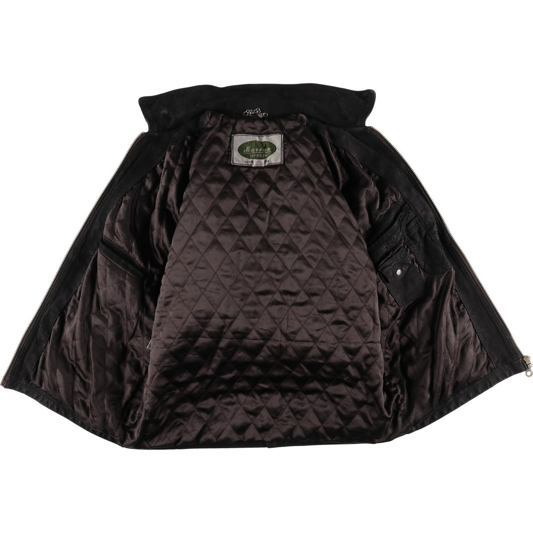 Marian Swing-Top Leather Blouson, Men's Size L, Vintage genuine leather black type Vintage Second Hand