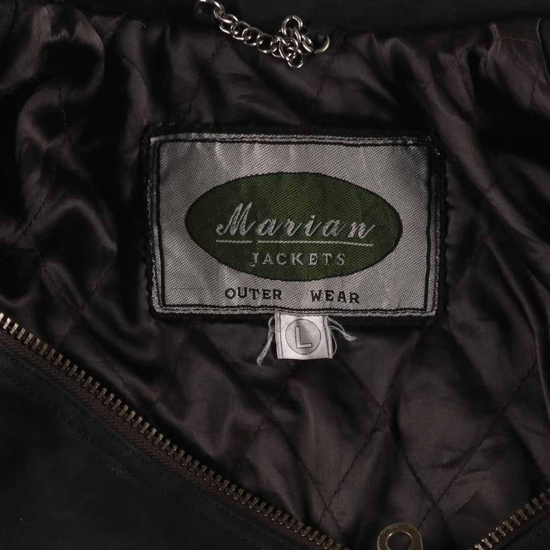 Marian Swing-Top Leather Blouson, Men's Size L, Vintage genuine leather black type Vintage Second Hand