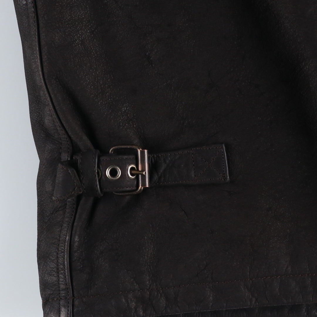 Marian Swing-Top Leather Blouson, Men's Size L, Vintage genuine leather black type Vintage Second Hand